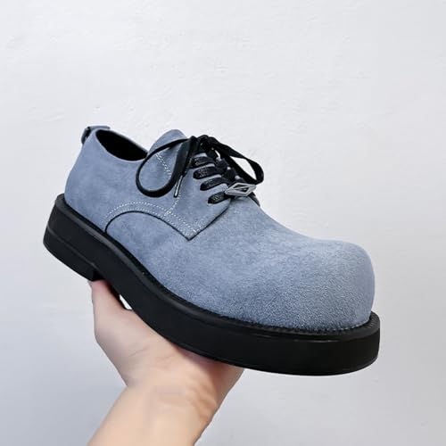 Men's Retro High - Street Derby Shoes. Featuring a Niche Chunky Sole for a Subtle Height Boost, paired with Laces for a Classic Look.2