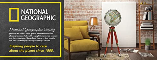 National Geographic Eaton 16" Diameter Floor Globe With Adjustable Legs And Brass Plated Meridian And Fittings #TOP2