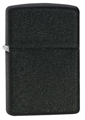 Image of Zippo Metal Black Crackle, Black, Pocket Fuel, Windproof Premium Lighter (BIS Certified)