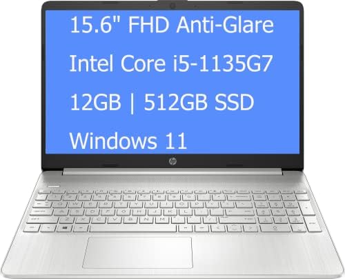 HP 15 Laptop Computer, 15.6″ FHD Anti-Glare Display, Intel Quad-Core i5-1135G7(Beat i7-1060G7), 12GB DDR4, 512GB PCIe SSD, Intel Iris Xe Graphics, Webcam, Bluetooth, Windows 11 Home, ABYS Mouse pad