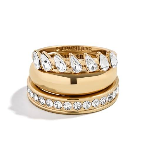 BaubleBar Greta Waterproof Ring Set Size 7