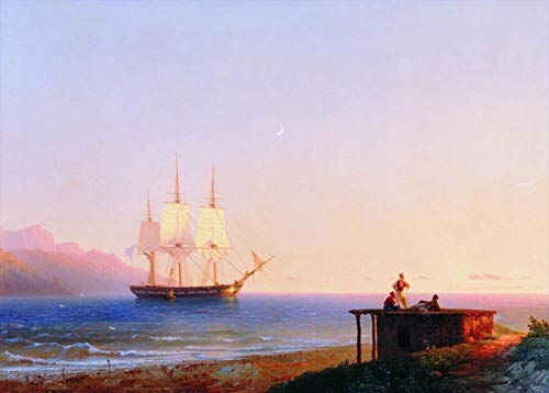 Tableau Ivan Aivazovsky frégate sous voiles décoration salon vue mer et évasion romantique
