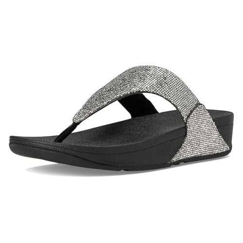 Image of FitFlop Lulu Multi-Tonal Glitter Toe-Post Sandals