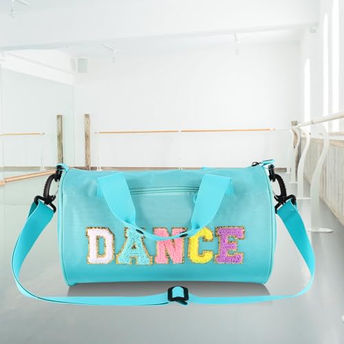 Image of Dance Ballet Bag for Girls Sport Gym Duffle Bags Overnight Travel Bags Fun Dance Workout Duffel Bag Toddler Cute Bag for Dancers, Girls, Teens, Student Athletes (Bule)