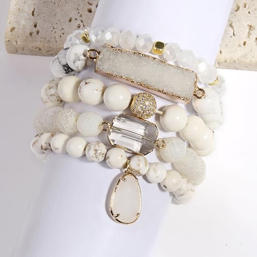 Collier de perles multifonctionnel et créatif unisexe avec texture en pierre unique - 5