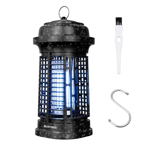 AUGYMER Electric Insect Killer Light, Fly Trap, Insect Trap, Outdoor Use, IPX4 Waterproof, 15 W, 2 M Cable, Effective Range: 50 ㎡, 360° Powerful Mosquito Repellent, UV Lamp, Insect Light, Electric,