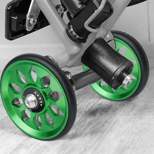 Folding for Easy Wheels, for CNC Bearing Aluminum Alloy Training Wheel for, Black/Red/Gold/Silver/Blue, M6 Screw Installation（A Couple of Green）