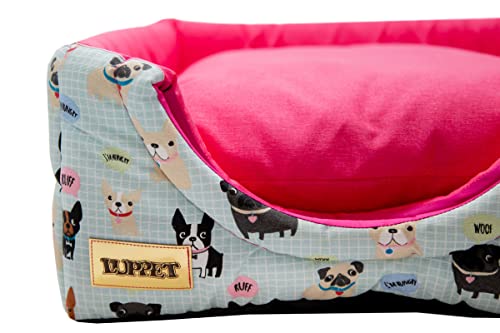 Luppet Toca E Cama Impermeável 2 Em 1 Com Almofada Para Cachorro Ou Gato De 6 Kg A 12 Kg Rosa Cachor