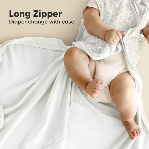 Image of 2-Pack Organic Baby Sleep Sacks, 100% Cotton 0.5TOG (Bumble Bear, 18-24M) | Soft Breathable, Baby Wearable Blanket, Toddler Sleeping Sack 18-24 Months, Easy to Wear Transitional Swaddles for Newborns