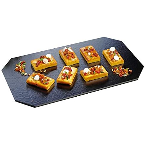 Kunstschieferplatte/Servierplatte/Wurstplatte/Käseplatte/Präsentationsplatte"Gourmet" | Gr. 55 cm x 32 cm Cover