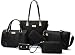 Womens 6 Pcs Lightweight Tote Work Bag Handbag and Purse Set