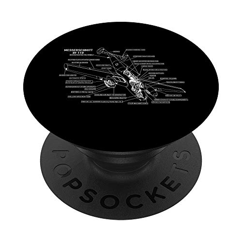 Infografía del avión alemán Messerschmitt Bf 110 de la PopSockets PopGrip Intercambiable