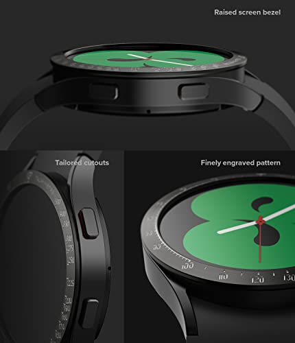 Image of Ringke Bezel Styling Compatible with Samsung Galaxy Watch 4 40mm / Galaxy Watch FE Accessory Adhesive Frame Ring Cover Anti Scratch [Stainless Steel] Protection - Black [40-03]