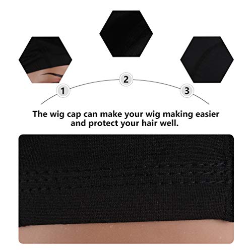 FRCOLOR 4Pcs Peruca Tampas Spandex Poliéster Dome Caps Chapéus para Fazer Perucas Hairnets Stretchab