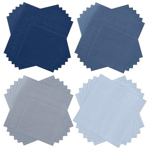 Layhit 100 Pcs Cocktail Napkins Paper Dessert,Dusty Blue,5 X 5 Inch