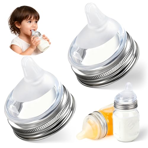 Palksky Silicone Mason Jar Sippy Cup Lids, Regular Mouth Mas