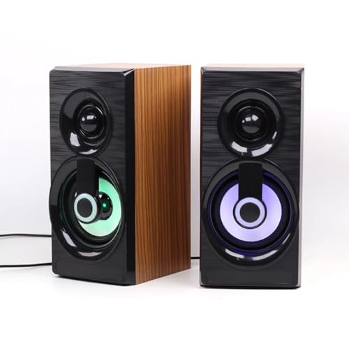 Mini altavoces con cable para ordenador portátil con sonido estéreo para escritorio en azul