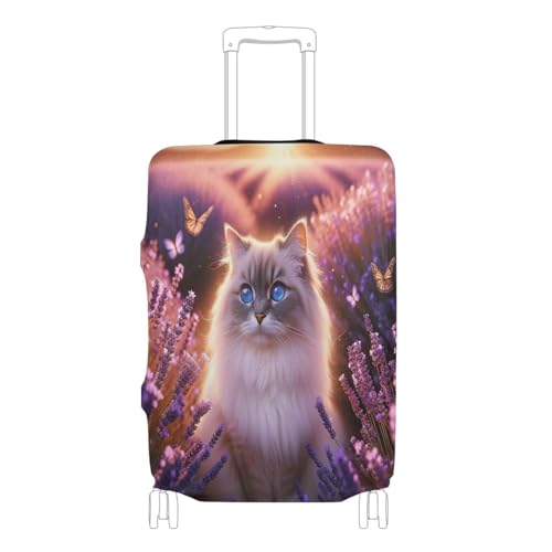 Joisal Cat Lavender Field Luggage Protector Covers Fit 18-32 Inch Luggage Identifiers for Suitcases Unique