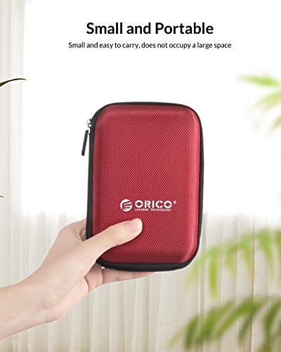 Orico Hard Drive Case 2.5 Inch External Drive Storage Carrying Bag Waterproof Shockproof With Inner Size 5.5X3.5X1.0Inch For Organizing Hdd And Electronic Accessories, Red(Phd-25) #TOP5