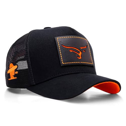 Boné Sacudido's Boi Estilizado - Preto e Laranja