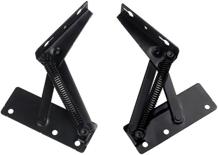 2pcs 80 Degree Foldable Bracket with Spring Hinge Cabinet Door Lift Up Stay Flap Sofa Bed Top Support Hinges Workbench Hinge