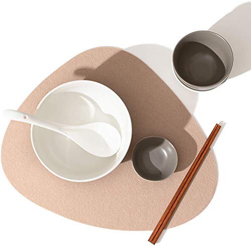 Chillify Table Coaster Set Of 6 | Non-Slip, Heat-Resistant, Washable Table Mats | Suitable For Outdoor Use | Light Brown Oval Table Pads #TOP2
