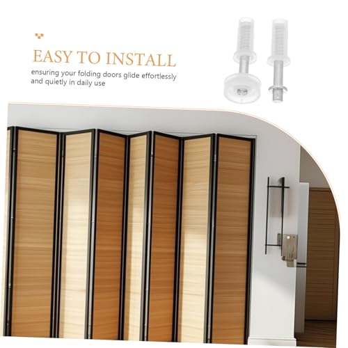 Kit de herrajes para puerta de clóset plegable Angoily 6 piezas con rodillo superior y ruedas guía con resorte para reparación miniatura 5