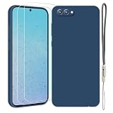 YonderYM Case Compatible with Honor View 10 Case,[2 Pack Screen Protectors] Liquid Silicone Ultra Slim Shockproof Phone Case Blue