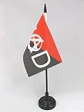 AZ FLAG Drapeau de Table Anarchie ZAD 15x10cm - Petit Drapeaux DE Bureau Zone à Défendre - zadiste 10 x 15 cm
