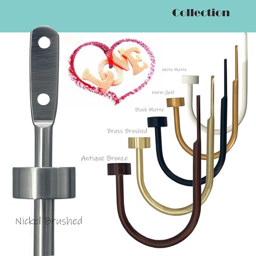 Quality Curtain Holdbacks, Solid Steel Curtain Holdback with Disk Finial,Electroplate Finishes, Set of 2 Window Curtain Tieback Hooks, Nickel Brushed by ARNORX - Image 6
