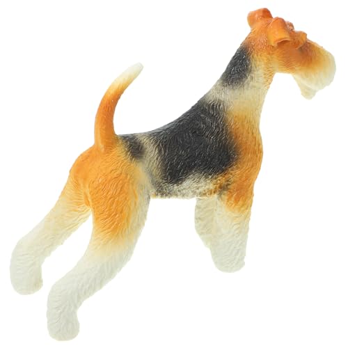 Gadpiparty Lebensechte Kunststoff Hunter Fox Terrier Hundefigur mit Stabiler Struktur für Outdoor Dekoration und Kreative Tischdeko im Natürlichen Stil