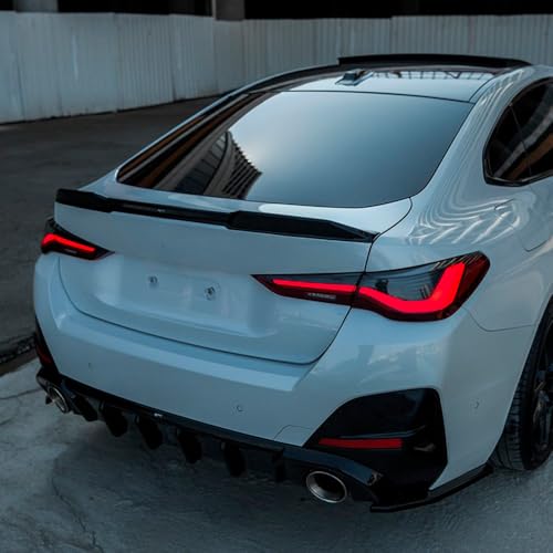 Oneway Heckschürzenansätze (Seitenteile) kompatibel mit BMW 4er G26 M-Pack/M440i 2021- - Schwarz glänzend