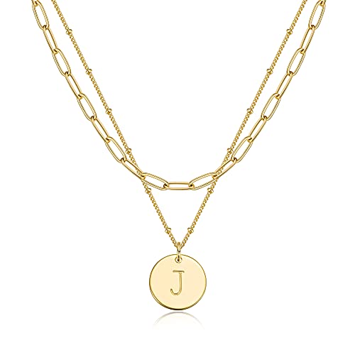 MEVECCO Gold Initial Necklaces For Women 18K Gold Plated product image