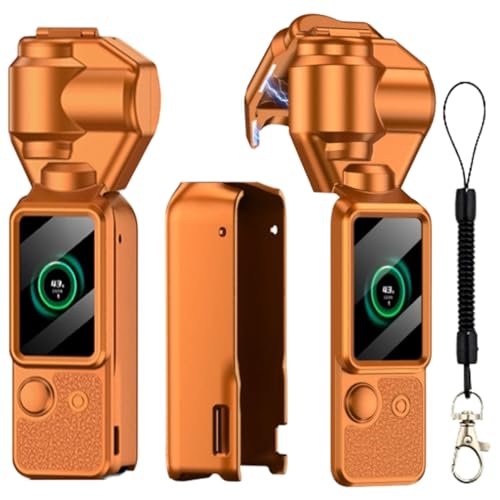 DJI Osmo Pocket 3 �Ή� �ی�P�[�X �_��ی�J�o�[ �|�[�^�u�����[�{�b�N�X �h�o�A�Ϗ����A�����h�~�A�X�N���[�����I�[�����E���h�ɕی� �X�g���b�v�t�� (�I�����W)