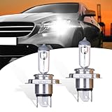 Gseigvee Pack-2 Car Halogen Bulbs, Super Bright Quartz Lamp, 12V High Beam Lights, Automotive Bulb Replacements, Vehicle Lighting Tool, Universal for Most Cars, Trucks, SUVs (White #H4)