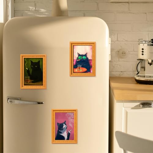 Set de 4 Marcos Imanes 3D de Gato para Refrigerador miniatura 6