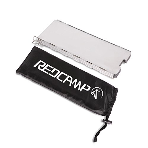 Redcamp Folding Outdoor Stove Windscreen, 12 Plates Aluminum Camping Stove Windshield With Carrying Bag, Lightweight Butane Burner Windshield #TOP5