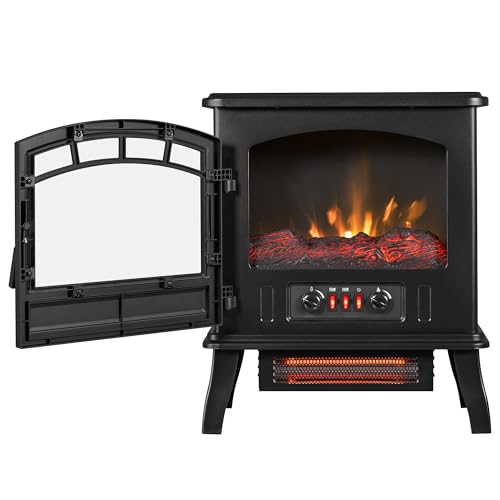 Image of duraflame Infrared Quartz Electric Fireplace Stove Heater, Black