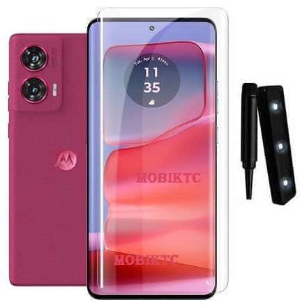 Image of New HQ+ UV Screen Protector Tempered Glass For Motorola Moto Edge 50 Fusion 5G | Screen Protector Full HD Quality Edge to Edge Screen Coverage (Transparent)