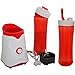 Produktbild AFK Smoothiemaker Shake & Take Mini Smoothie Mixer 250 Watt mit zwei Bechern Ice Crusher Gehäuse Rot/Weiß