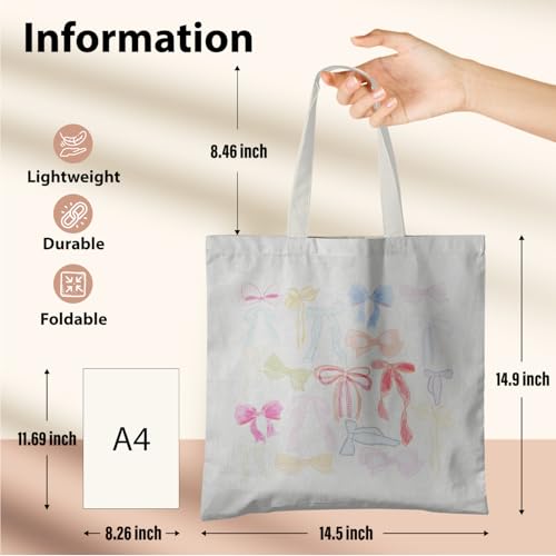Bolso Tote de Lona Coquette Bows para Mujer miniatura 6
