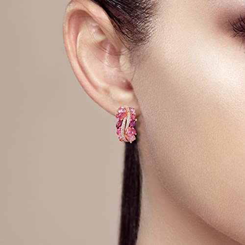 Santuzza 925 Sterling Silver Marquise Gemstone Twist Earrings Cubic Zirconia Dangle Earrings for Women4