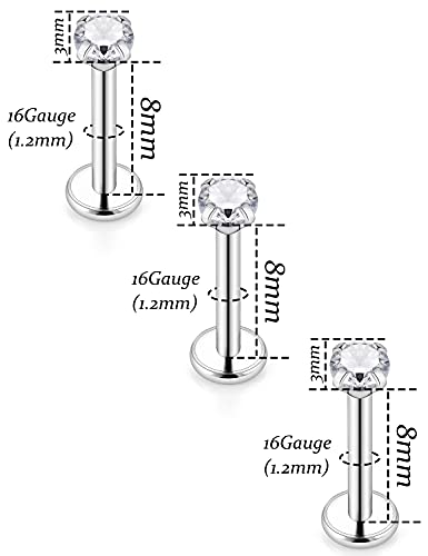 Vsnnsns 16G Lip Rings Stainless Steel Tragus Helix Conch Piercing Jewelry Snake Bite Piercing Monroe Lip Rings Labret Medusa Cartilage Lobe Earrings Studs Piercing Jewelry 6MM 8MM 10MM Silver2