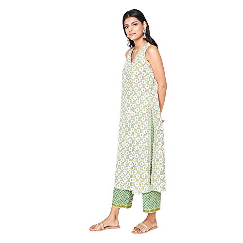 Image of global desi Womens V Neck Printed Kurta