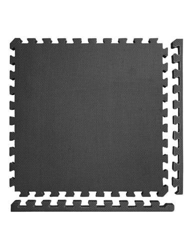 JARDIN202 - Suelo Tatami Puzzle Premium | Esterilla de Goma Eva de Alta Densidad (10mm) para Gimnasio y Fitness | Protector de Suelo Aislante, Expandible y Multiusos - Pack 4 Unid 60x60cm 1,44m² Negro - imagen 2