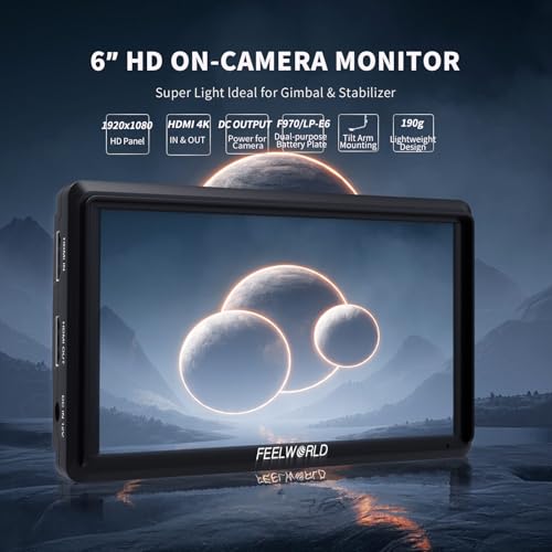 FEELWORLD S55 5.5 inch Camera DSLR Field Monitor Small Full HD 1280x720 IPS Video Peaking Focus Assist with 4K HDMI 8.4V DC Input Output Include Tilt Arm