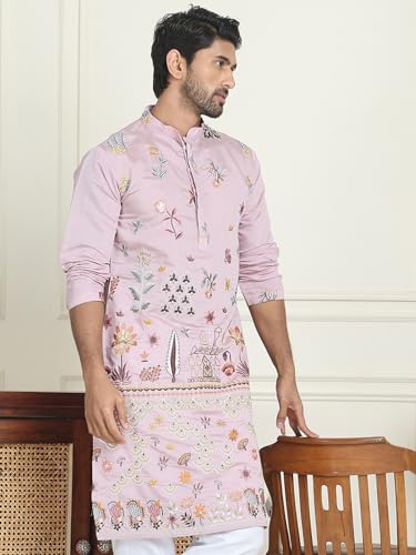 Image of Jompers Floral Embroidered and Sequins Kurtas (Purple, 3XL)