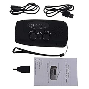 Zonne-radio, zwengelradio met oplaadfunctie voor mobiele telefoon, op zonne-energie, draagbare noodradio, powerbank met zaklamp en USB-oplader, AM/FM/NOAA, 3 modi opladen, SOS-alarm voor wandelen, kamperen en andere activiteiten