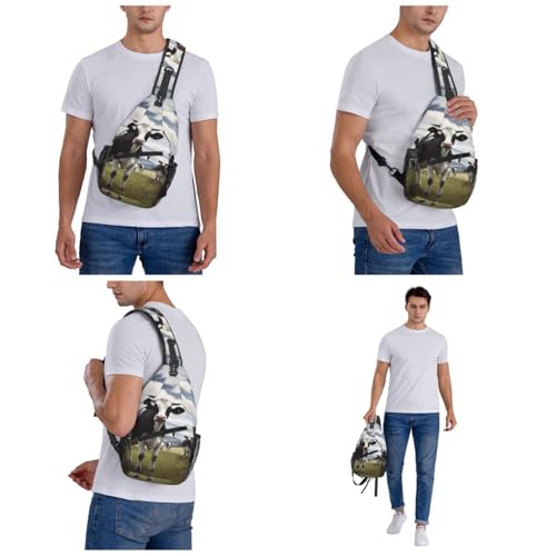 Bolso transversal cruzado para hombres y mujeres negro miniatura 7