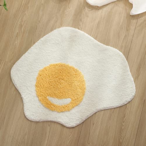 Cozymatic Sunny Side Up Egg Bathroom Rug, Doormat, Nonslip Mat, Water Absorbant Rug For Bathroom, Bedroom, Kitchen, Kids' Room 28''X23'' #TOP4
